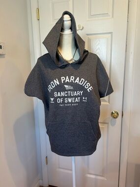 Under Armour Short-Sleeve Hoodie - Charcoal with White Print